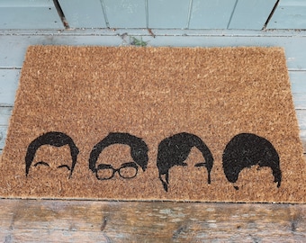 Big Bang Theory Inspired Door Mat Bazinga Head Silhouettes / Geek Gift / Gamer Gift / TV Show / Comedy / Fandom Gift