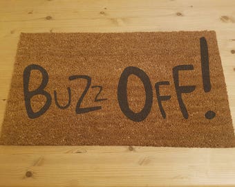 Buzz Off! Doormat Inspired by How the Grinch stole Christmas - Door Mat