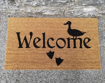 Duck Welcome Door Mat with duck prints- Doormat