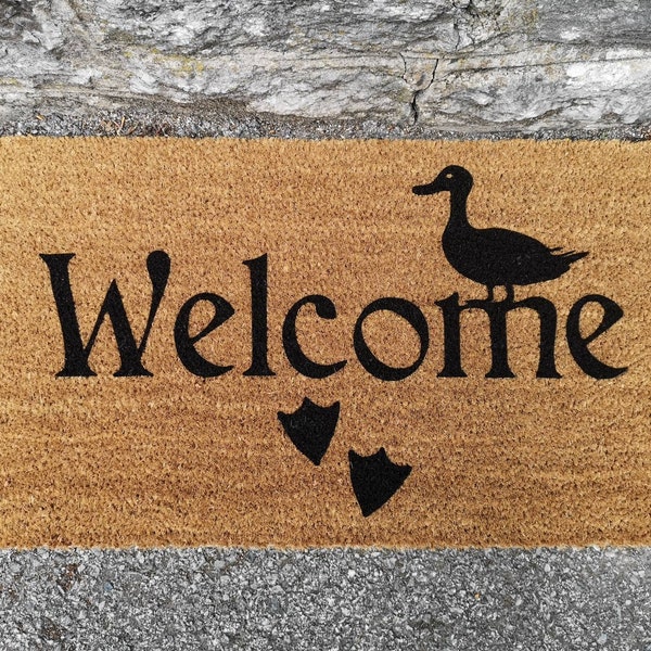 Duck Welcome Door Mat with duck prints- Doormat