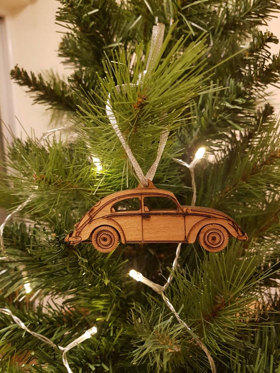 Vw Beetle Christmas Tree Engraved Wooden Ornament Decoration Etsy