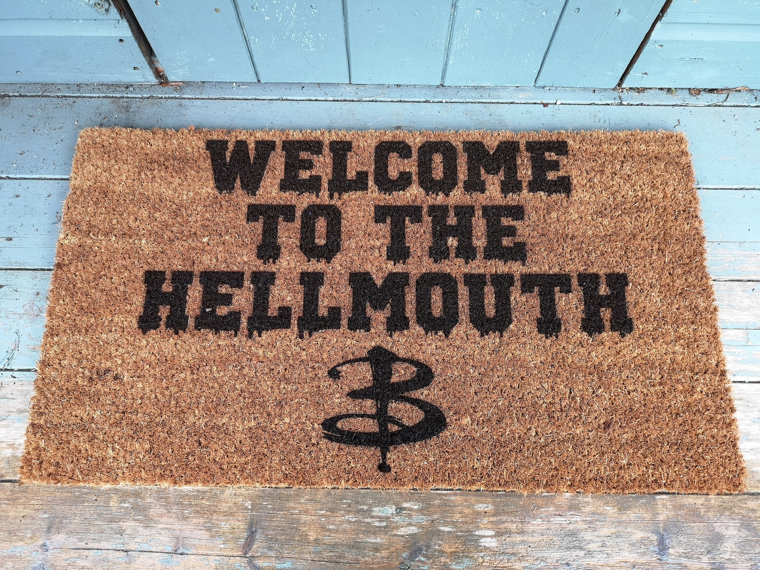 Buffy The Vampire Inspired Door Mat Welcome To The Hellmouth Etsy