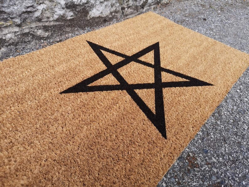 Pentagram Gothic Witch Door Mat