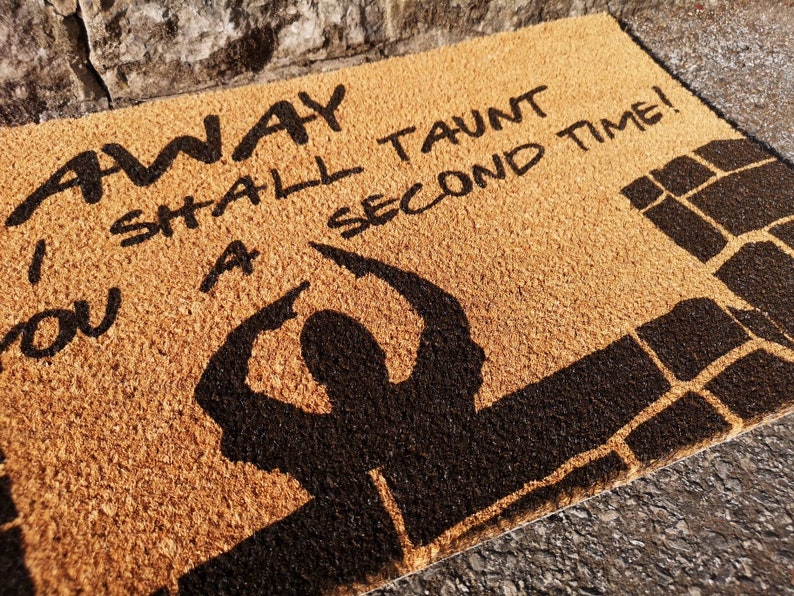 Monty Python and the Holy Grail Door Mat Go Away or I Shall Etsy UK
