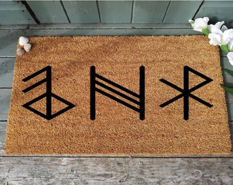 Rune Symbol Doormat Love, Family Protection and Happiness - house warming - new house present - Pagan Gift - Viking Gift - Celtic Gift