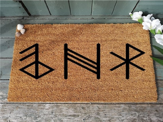 Rune Symbol Doormat Love Family Protection And Happiness Etsy