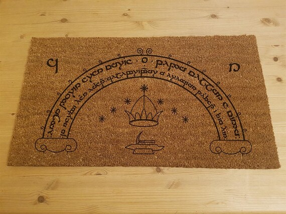 Herr Der Ringe Inspirierte Doormat Tur Von Moria Speak Friend Und Enter V2 Tolkien Mit Elvish Drehbuch