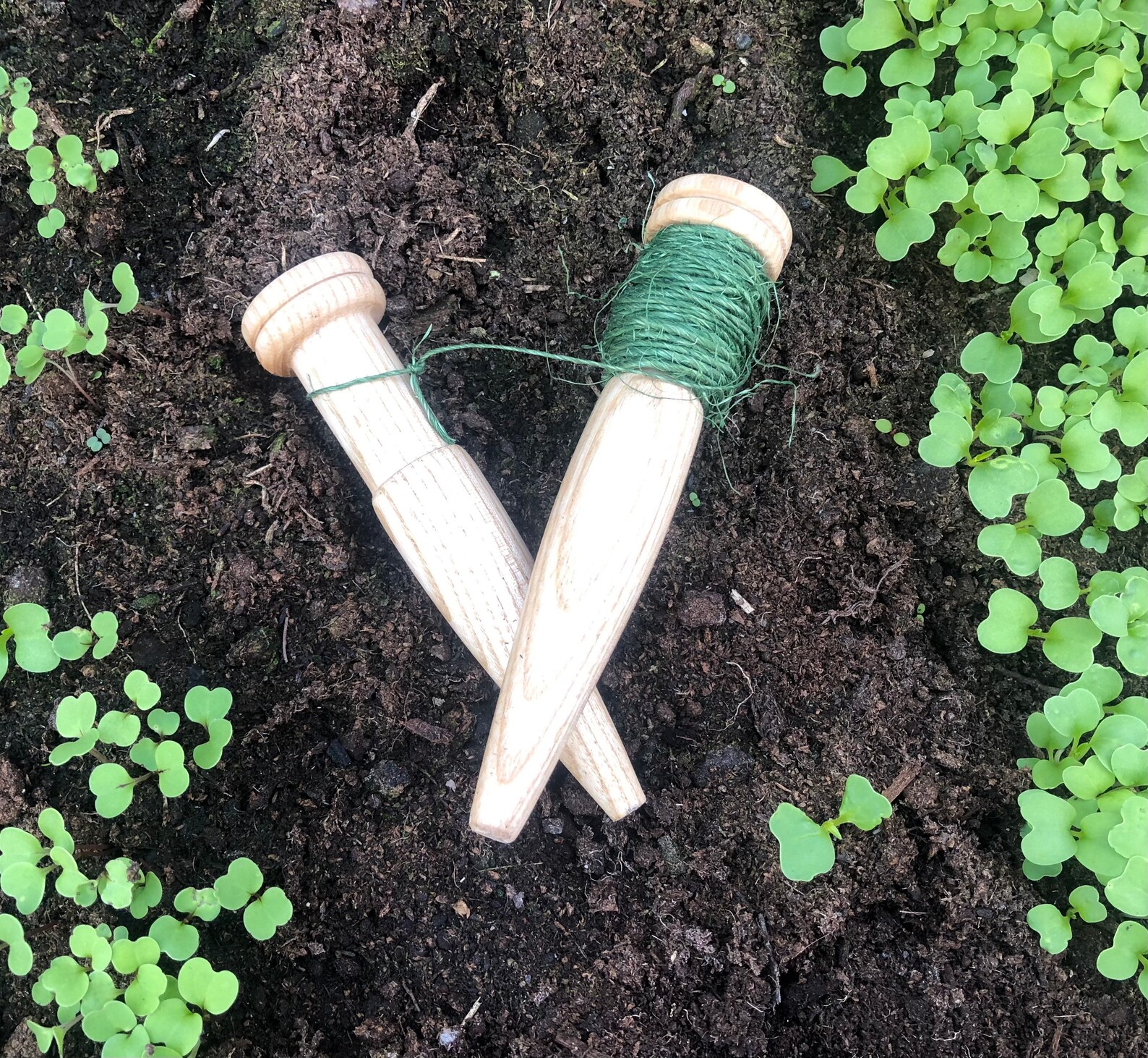 Hand turned garden or allotment string line. FREE SHIPPING Etsy