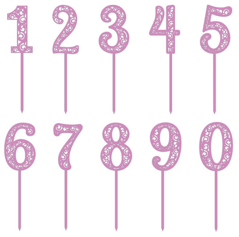 Download Cake topper svg Set of 10 Numbers Digital file instant | Etsy