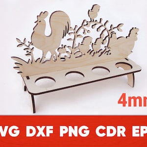 Paasei Stand SVG Hout Acryl Laser Gesneden Glowforge Paas Stand Snijden Houten Paascadeau
