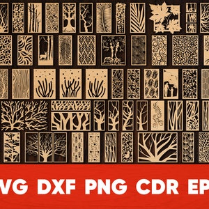 Decorative Tree Panel svg Screen Partitions Room Divider Ornaments Wood Silhouette Cricut Laser and Plasma Cutting Glowforge