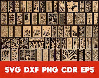 Tree Panel SVG Set: Laser Cut Room Divider Designs (Digital Download)
