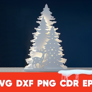 Decorações de ornamento svg de luz de Natal multicamadas, arquivo digital, arquivo de corte a laser Glowforge de Natal, enfeites de círculo de Natal CNC