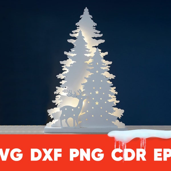 Multi Layer Christmas Light svg Ornament Decorations digital file, Christmas Glowforge laser cut file, Christmas Circle Ornaments CNC