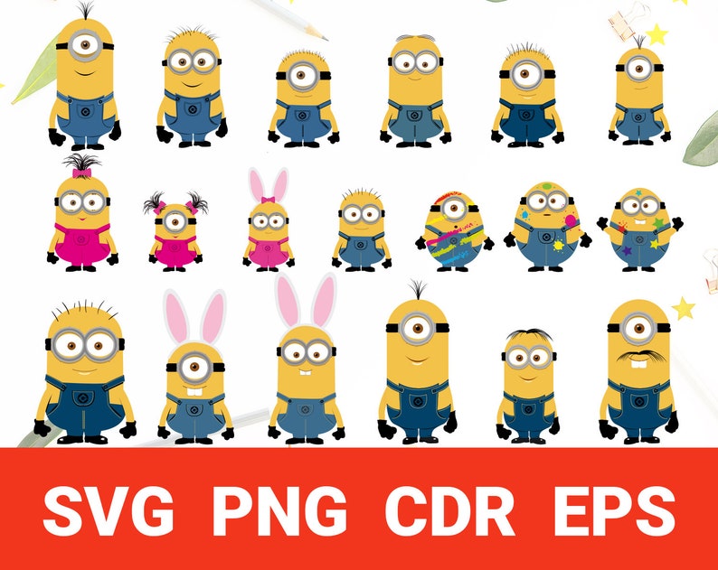 Download 19 Minions SVG for Cricut birthday party Clip Art Vector | Etsy