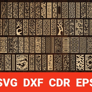 Wall Decoration Collection svg Partition Leaf Room Divider Panel Glowforge Ornaments Flower Decorative Screen cdr