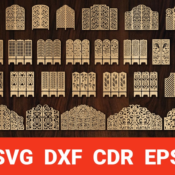 Decorative Screen Pattern svg Lattice Screen Vector Gate Fold Laser Cut Template Scroll Saw cdr Geometric Ornament Panel svg