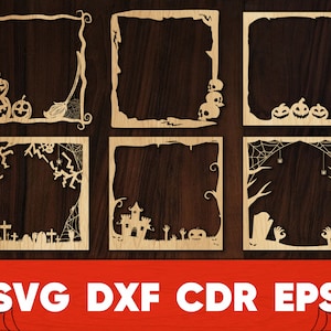 Halloween Rahmen svg digital geschnitten Datei für Cricut cnc, Family Tree Frames, Metall, Acryl diy Party Dekor Silhouette, laser cut, boo dxf, eps