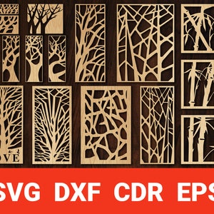 Baum-Wand-Dekoration Svg, Blatt Panel-Muster, dekorative Raum Teiler cdr, Raum Teiler Panel Vektor Ornamente