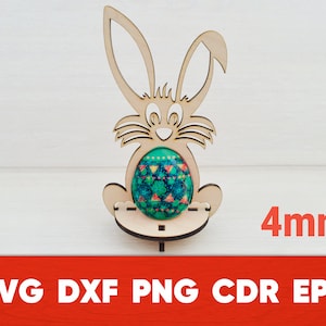 Osterhase Ei Stand svg DIY aus Holz Ostern Hase Geschenk DXF Dateien für Laser Cut Cricut Silhouette