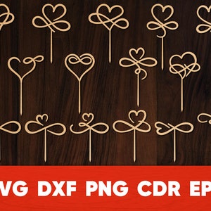 Herz-Hochzeitstorte-Topper SVG: Love Party Dekoration (Digitale Dateien)
