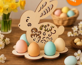 Easter Egg Stand Bunny Laser Cut Vector File (Digital Download)
