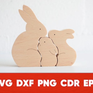 Lapin de Pâques svg Cricut Laser Cut Glowforge Bois Découpe de Pâques cnc cdr Table de Pâques Déco Cadeau