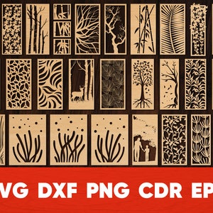 Panel Tree svg Set Leaves Screen Partitions dxf Room Divider Ornaments Silhouette Cricut Laser cnc and Plasma Cutting