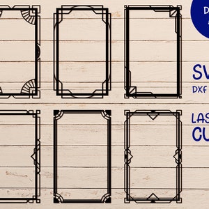 Mirror Frame svg Decorative Rectangle Border Silhouette for Cricut and Glowforge Mirror Frame cnc Laser Cut Machine