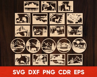 Baum-Panel SVG: Laser geschnittene Holzwandkunst (Digitale Dateien)