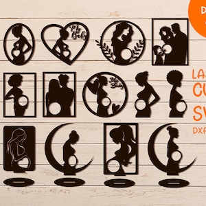 Willkommen Baby Rahmen svg Laser Cut Ultraschall Baby Scan Glowforge Geschenk für Schwangere Cricut