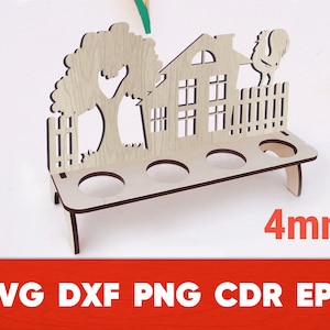 Glowforge Ostern Ei Stand Svg, Holz Acryl Laser geschnitten Vektor-Datei, Schneiden Plan cnc Holzbearbeitung DIY Puzzle