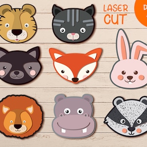 Puzzle Animal Bundle svg, Stencil for Laser Cut cnc Machines, Silhouette Cricut Glowforge