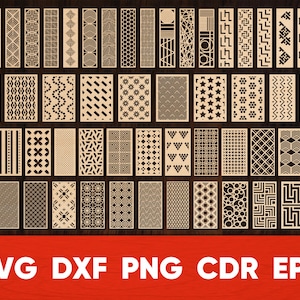 Geometric screen pattern svg for laser wood cutting, Wall decoration template cnc, square circle rectangle eps cdr dxf kitchen room decor