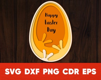3D Easter Egg SVG: Bunny Ornament Laser Cut Files (Digital Download)