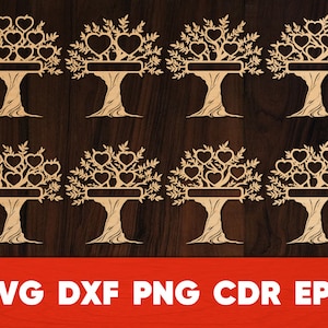 Árbol genealógico SVG Bundle, Marcos de fotos svg, Silueta Clipart Digital Print cdr, Wood Wall Decoration frame dxf