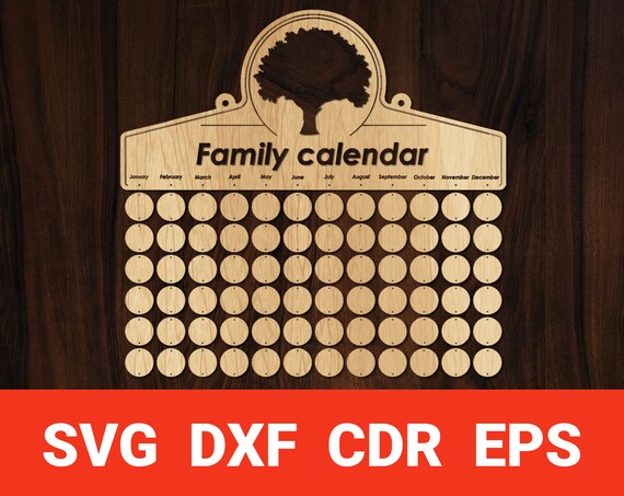 Family Calendar Svg, Monthly Birthday Calendar Dxf, Family Celebrations Calendar  Cdr, Chalkboard for Cricut, Family Mothers Day Gift - Etsy