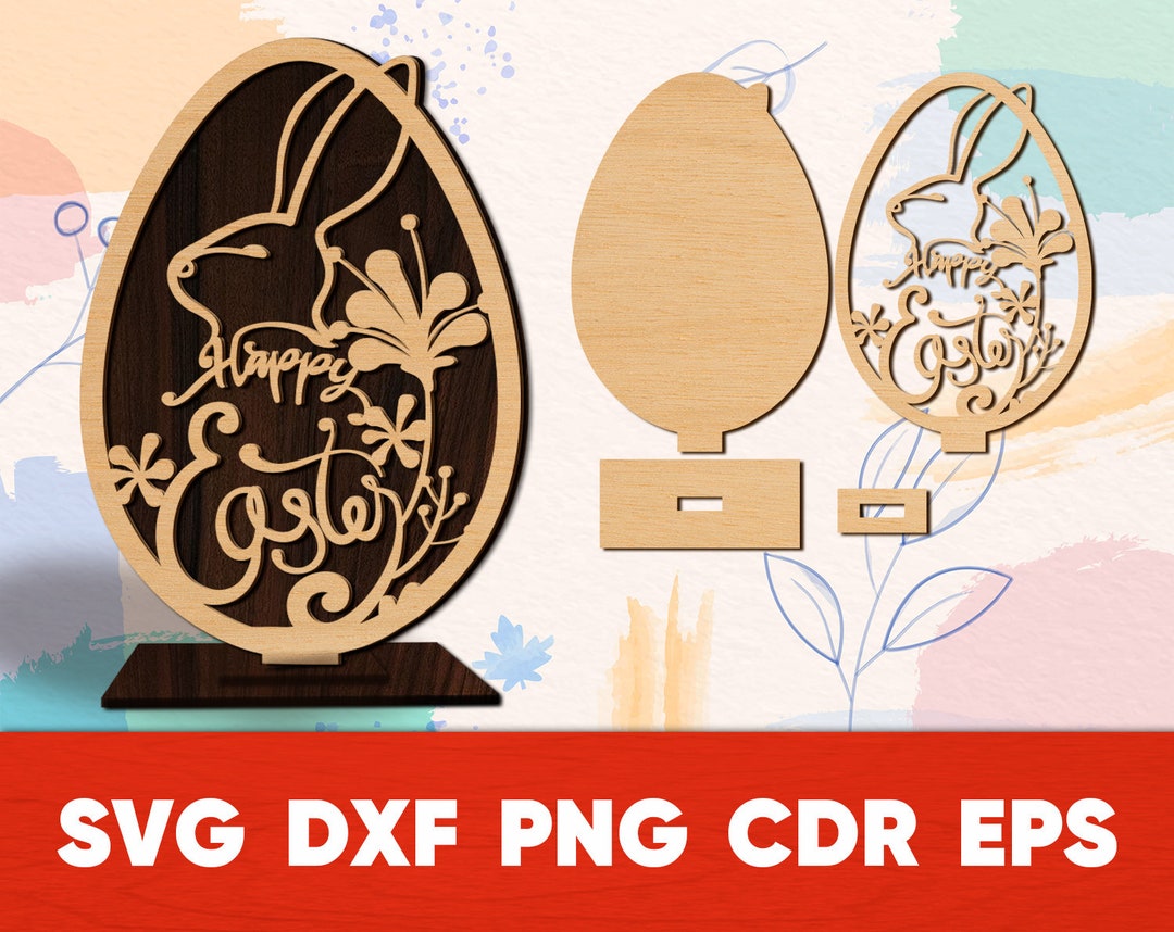 Easter Bunny Multi Layered Svg, Glowforge Laser Cut Files DIY, Happy ...