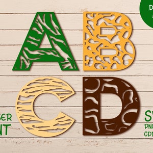 Alphabet SVG Sign Door Hanger Decor, Wooden Decor for Glowforge Cricut