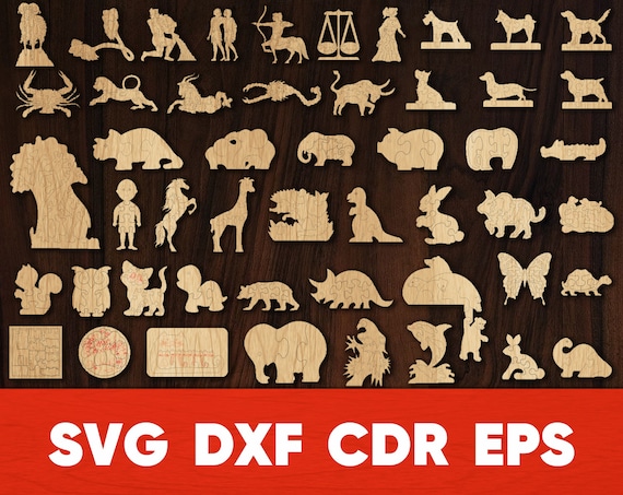 Download Puzzle Bundle Svg Laser Cut For Children S Motor Skills Etsy