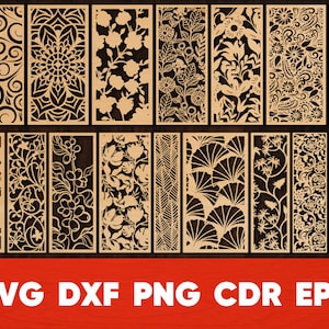 Floral Screen Panel svg Wall Decoration Room Divider Flower Panel Vector Ornaments Leaf cdr