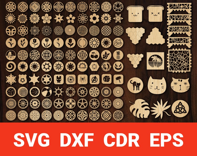 Download Coaster Set svg vector file for Laser cut with Box Cricut ...