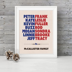 The McCallisters - Alleine zu Hause Familiennamen, druckbare Weihnachten, Weihnachtsbilder, Weihnachtsdruck, Filmfiguren, allein zu Hause Film