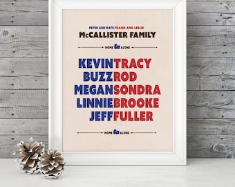 Home Alone-filmposter – McCallister-familienamen (digitale download)