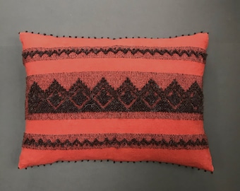 Funda de cojín geométrica naranja intenso