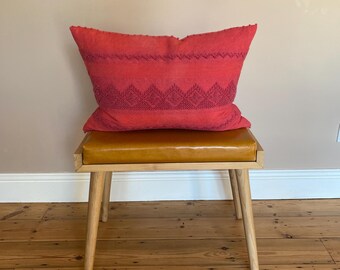 Tulip Red Geometric Cushion Cover