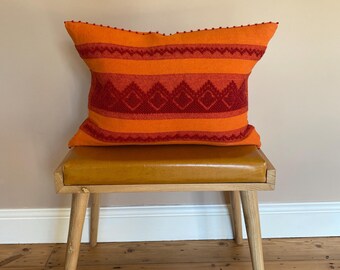 Feloranje geometrische kussenhoes