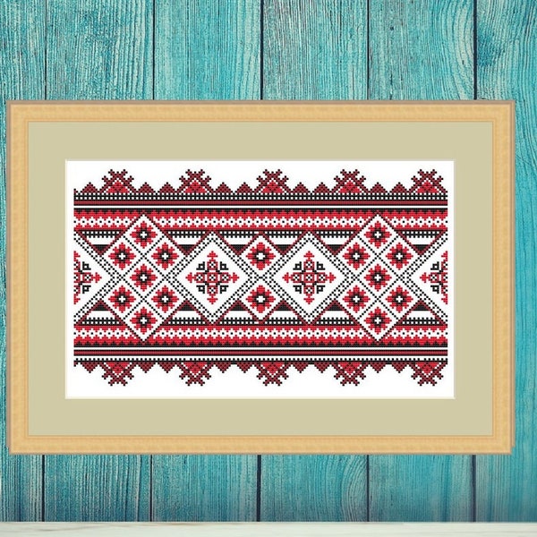 Ukrainian, folk, art, cross stitch, pattern, embroidery, counted, flower, traditional, border, simple, modern, ethnic, table, cloth