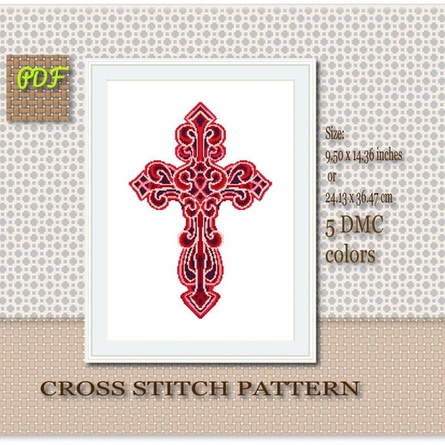 Religious Cross Stitch PDF Pattern Jesus Christ Cross Etsy
