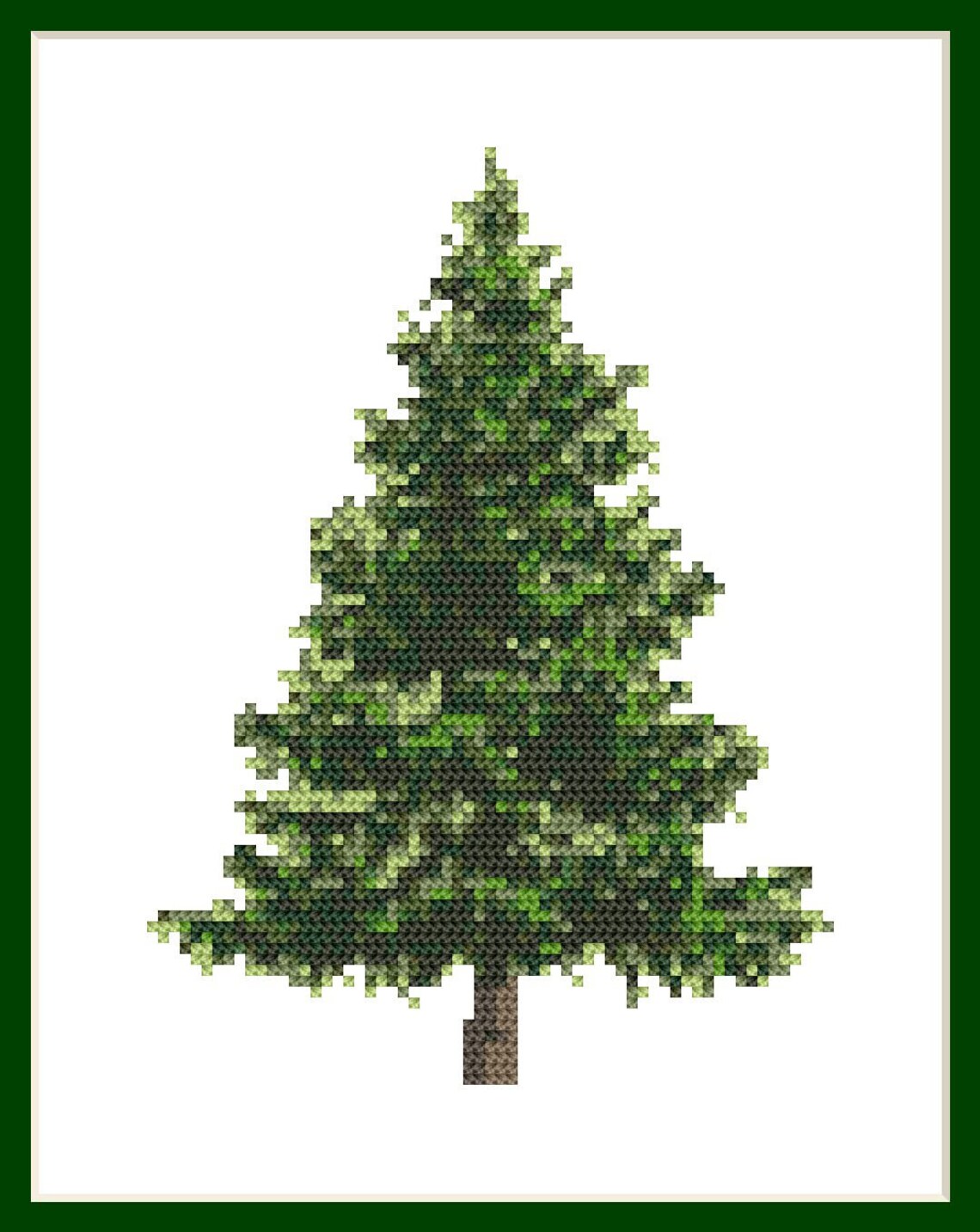 Cross Stitch Pine Tree Christmas Tree Counted Cross Stitch Etsy Stitch cross pine tree trees pattern snow patterns christmas choose